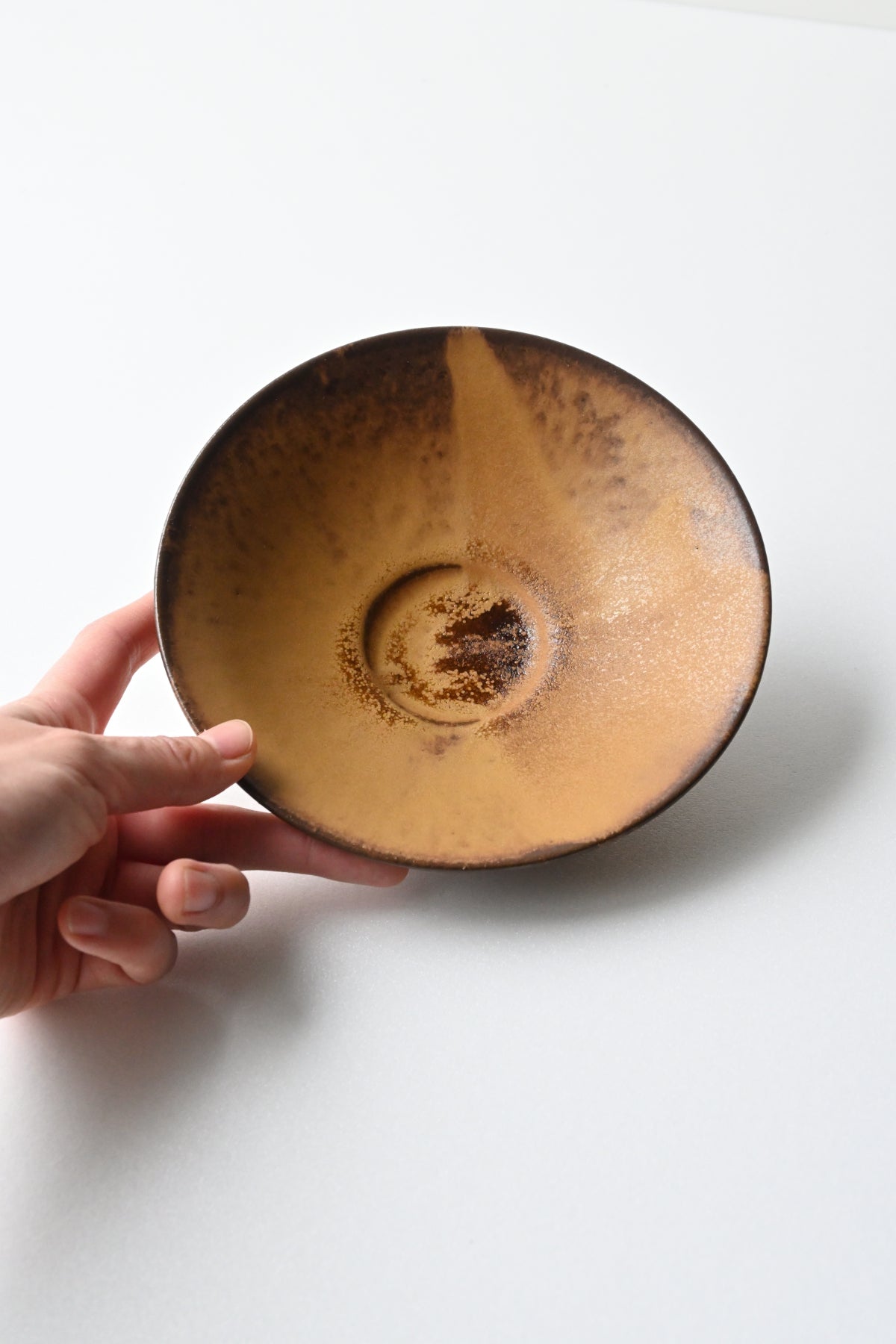 shallow mini bowl / yellow brown