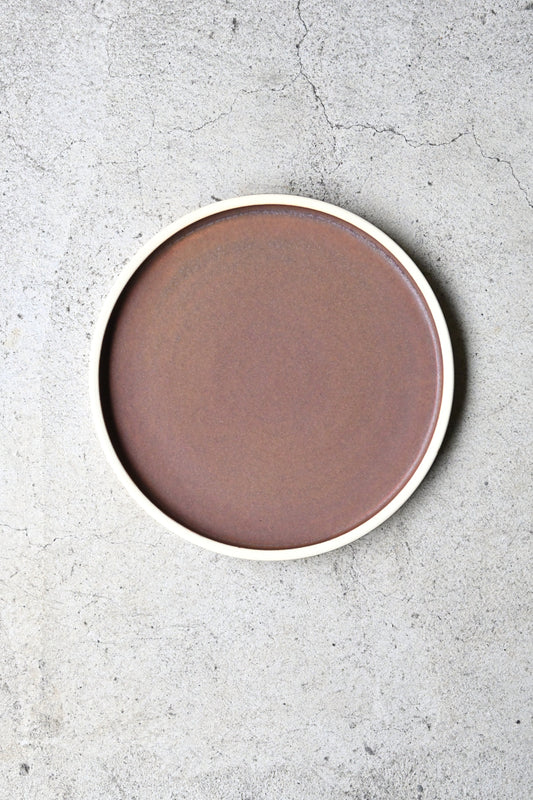 Flat plate / tarte size L / red brown
